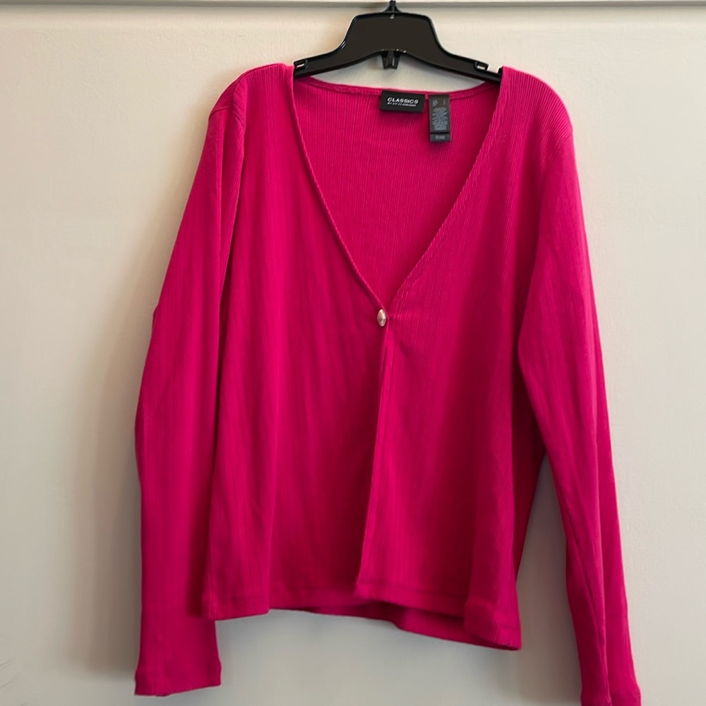 Fuschia cardigan sweater